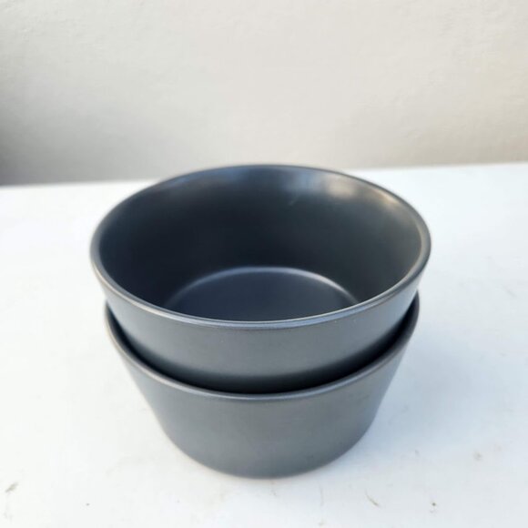 NEW Set of 2 Stone Lain Stoneware Round bowls Dinnerware Gray Replacement Matte - Picture 4 of 9